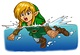 Link swims